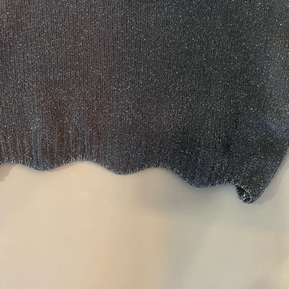 Zara Grey Silver  Crop Sparkle Sweater - Picture 5 of 11